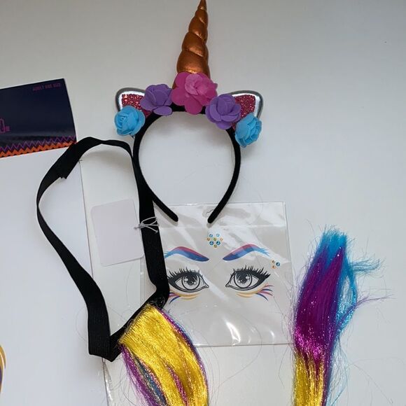 unicorn  set costume halloween one size women New - Picture 2 of 4